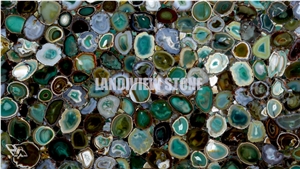 Green Agate Semiprecious Stone Tiles Slabs Wall