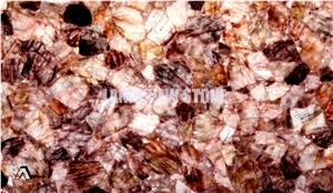 Orange Crystal Backlit Semiprecious Tiles Slabs