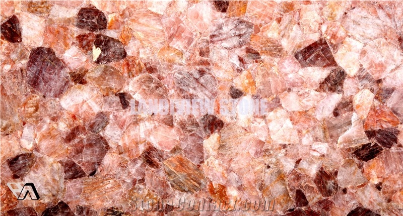 Orange Crystal Semiprecious Tiles Slabs Flooring
