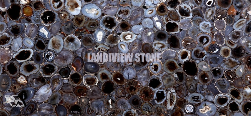 Purple Agate Semiprecious Tiles Slabs Wall