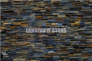 Tiger Eye Blue Semiprecious Tiles Slabs Flooring