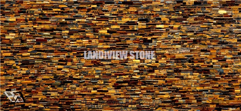 Tiger Eye Yellow & Blue Gemstone Tiles Slabs Wall