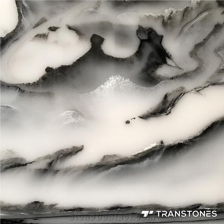 Alabaster White with Black Solid Surface Sheet