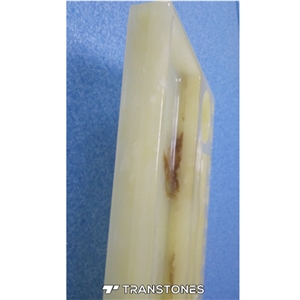 Artificial Transparent Alabaster Stone Carved Tray