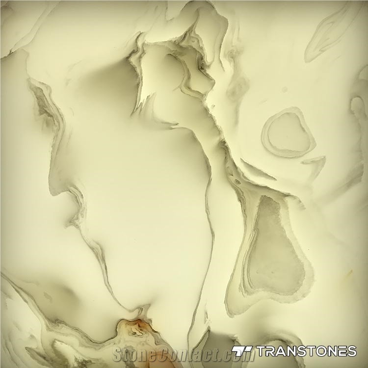 Artificial White Onyx Alabaster Translucent Stone
