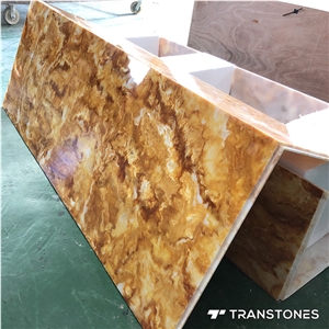 Artificial Yellow Onyx Slabs Customized Pattern Panel