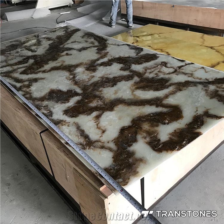 Crystallized Onyx Stone Artificial Alabaster Slab