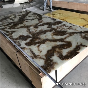 Crystallized Onyx Stone Artificial Alabaster Slab