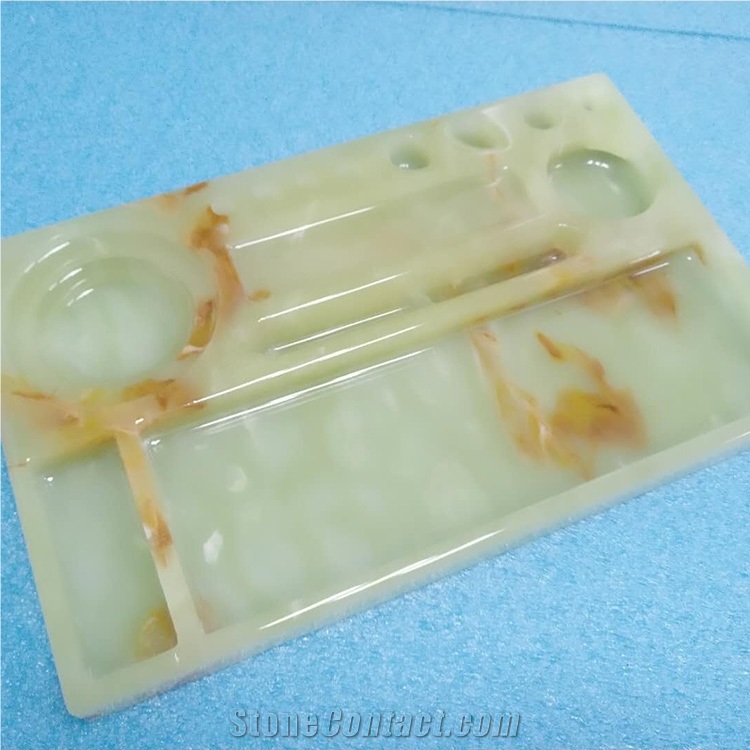 Customized Design Artificial Onyx Carved Tray