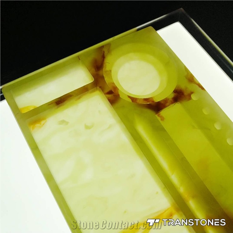 Customized Design Artificial Onyx Carved Tray