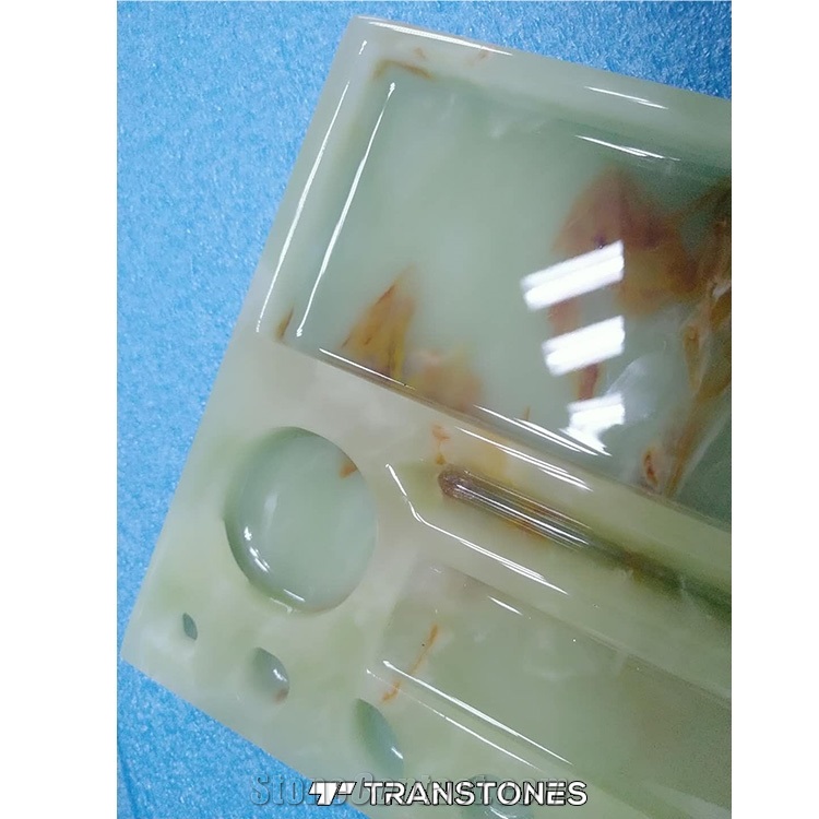 Customized Design Artificial Onyx Carved Tray
