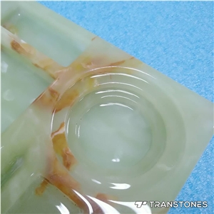 Faux Alabaster Sheet Transparent Carved Tray