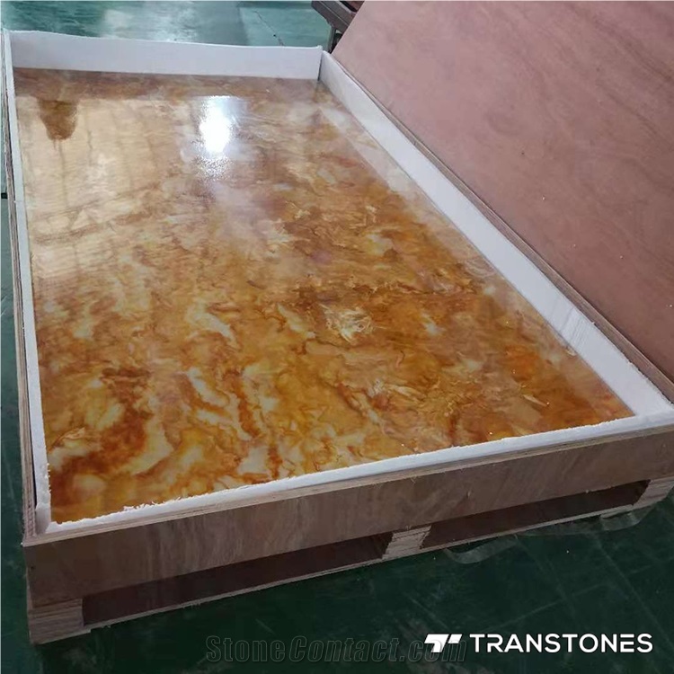 Faux Yellow Onyx Big Slabs Stone Decorative Material