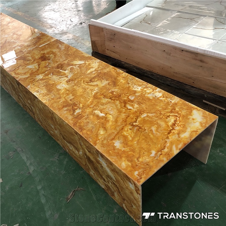 Faux Yellow Onyx Big Slabs Stone Decorative Material