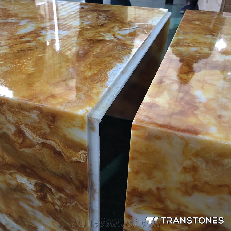 Faux Yellow Onyx Big Slabs Stone Decorative Material