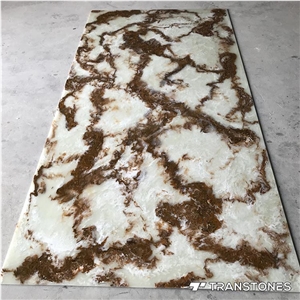 Translucent Faux Onyx Crystallized Stone Slab