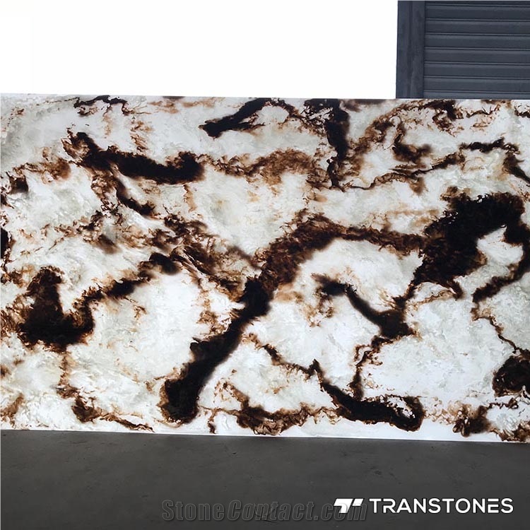 Translucent Faux Onyx Crystallized Stone Slab