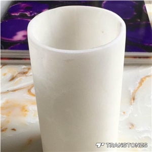 Translucent White Column Alabaster Stone