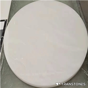 Translucent White Faux Onyx Round Shape Table Top