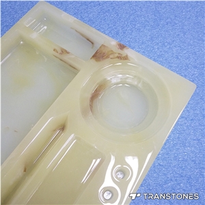 Transtones Solid Surface Sheet Faux Onyx Carved Tray