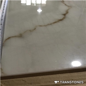 White Polished Faux Alabaster Sheet Onyx Stone