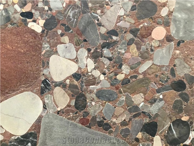Inexpensive Colorful Red Granite Stone Flooring