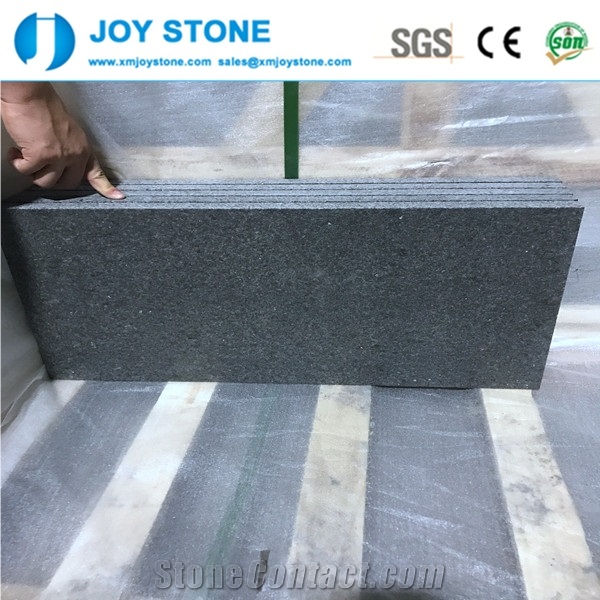 G684 Black Basalt Stone Cladding Wall Tiles Flamed