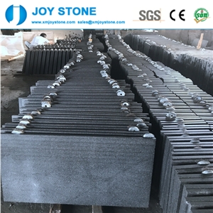 G684 Black Basalt Stone Cladding Wall Tiles Flamed