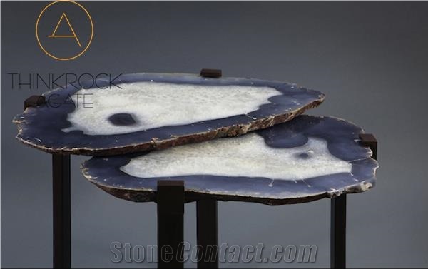 Black Agate Semiprecious Slabs, Gemstone Tiles