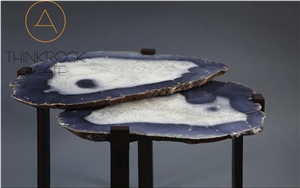 Black Agate Semiprecious Slabs, Gemstone Tiles