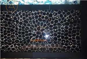 Black Agate Semiprecious Stone Slabs,Gemstone Slab