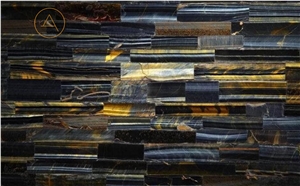 China Tiger Eye Semi Precious Stone for Wall