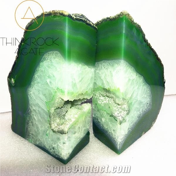 Green Semiprecious Bookends Stone, Gemsone Bookend
