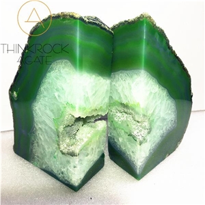 Green Semiprecious Bookends Stone, Gemsone Bookend