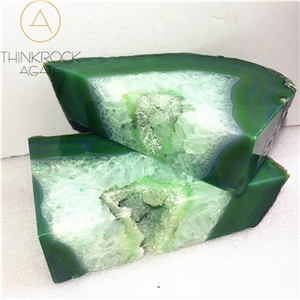 Green Semiprecious Bookends Stone, Gemsone Bookend