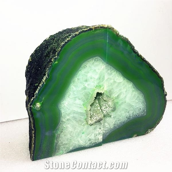 Green Semiprecious Bookends Stone, Gemsone Bookend