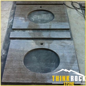 Polished Teakwood Marble Bathroom Vanity Tops