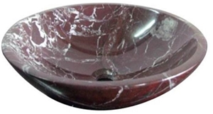 Rosso Levanto Marble Basins Round Sinks
