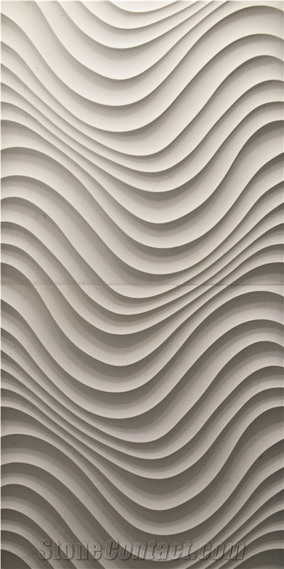 Curl 3d Carved Marble Wall Panel