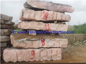 Afghan Pink Onyx Blocks, Natural Stone Blocks