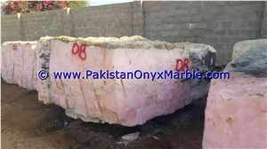 Afghan Pink Onyx Blocks, Natural Stone Blocks