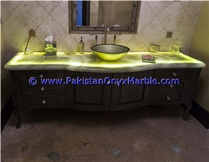 Backlit Onyx Bathroom Vanity Tops & Vessel Sinks