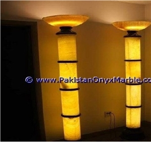 Backlit Onyx Columns Pillars Pedestals