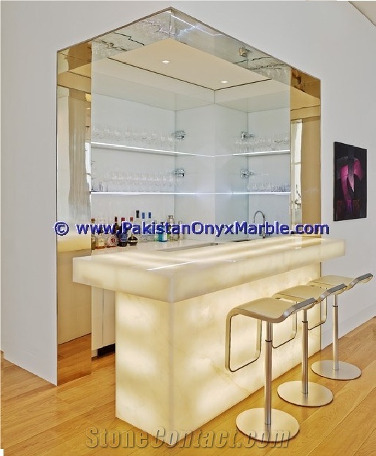 Backlit Onyx Commercial Counter Tops Bar Tops, Receiption Counters