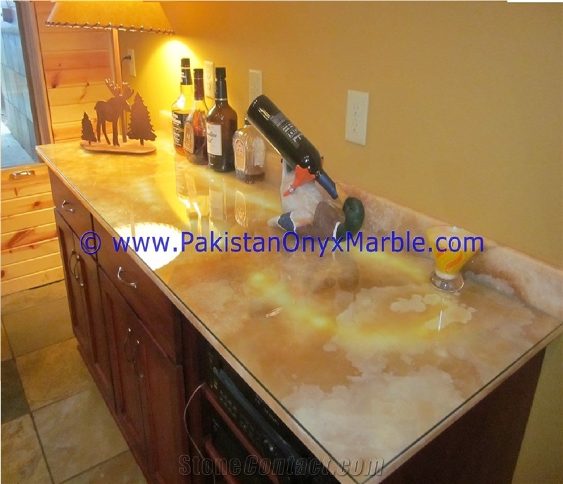 Backlit Onyx Commercial Counter Tops Bar Tops, Receiption Counters