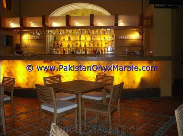 Backlit Onyx Commercial Counter Tops Bar Tops, Receiption Counters