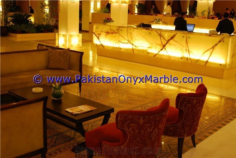 Backlit Onyx Commercial Kitchen Countertops