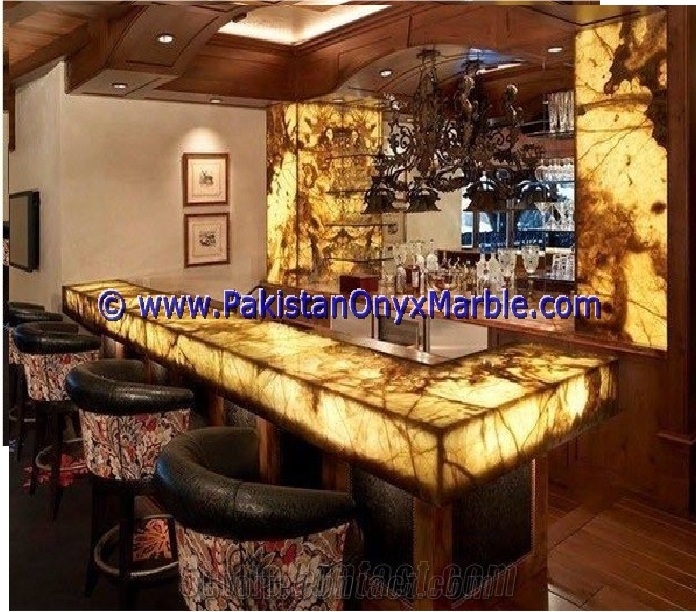 Backlit Onyx Commercial Kitchen Countertops