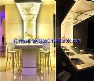 Backlit Onyx Commercial Kitchen Countertops