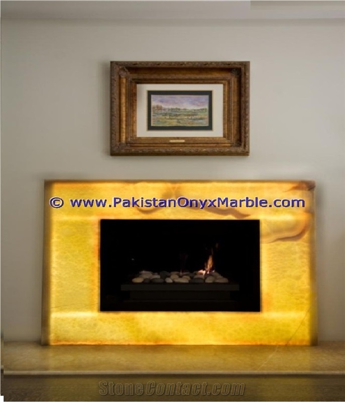 Backlit Onyx Fireplaces
